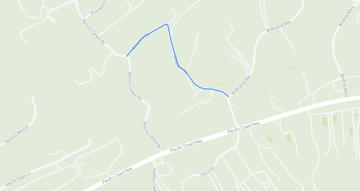 Map of Delaplane Road in Los Angeles County, California