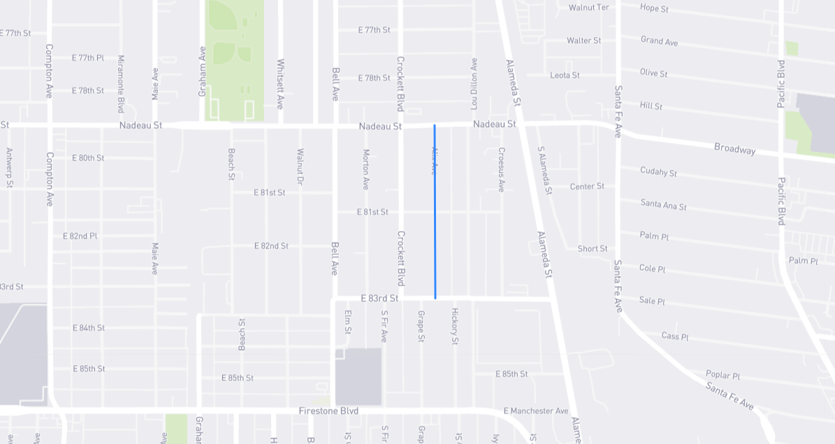 Map of Alix Avenue in Los Angeles County, California