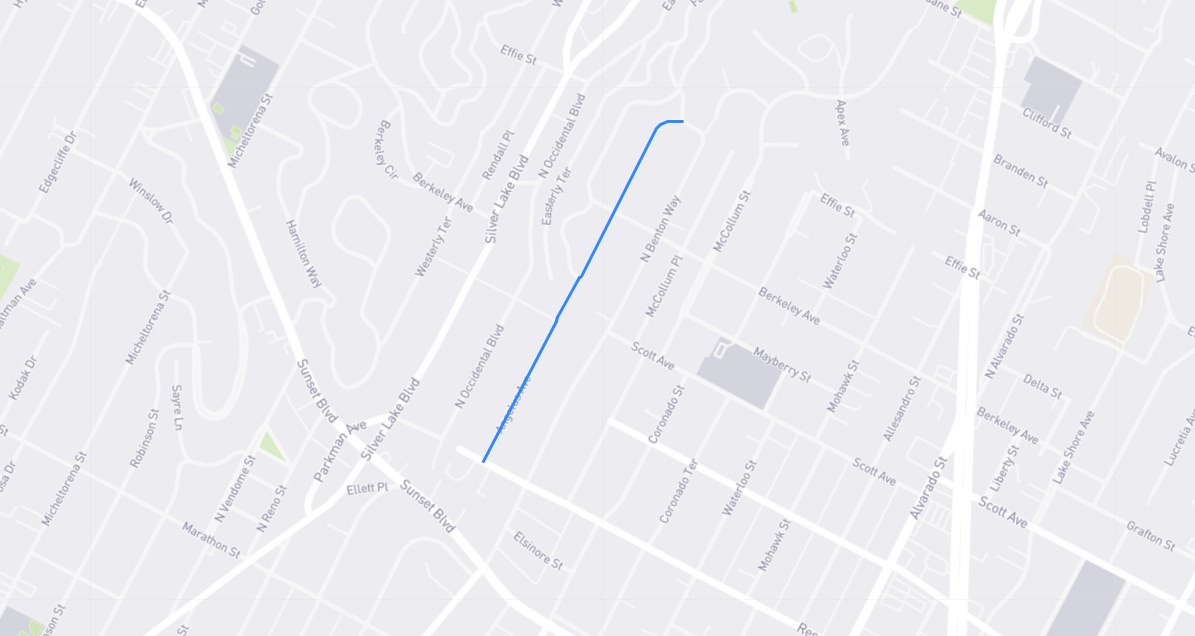 Map of Angelus Avenue in Los Angeles County, California