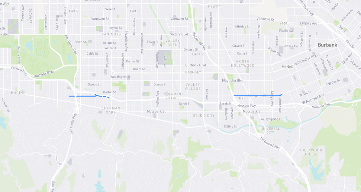 Map of Camarillo Street in Los Angeles County, California
