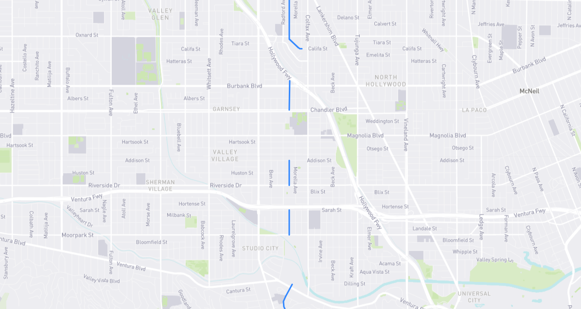 Map of Carpenter Avenue in Los Angeles County, California