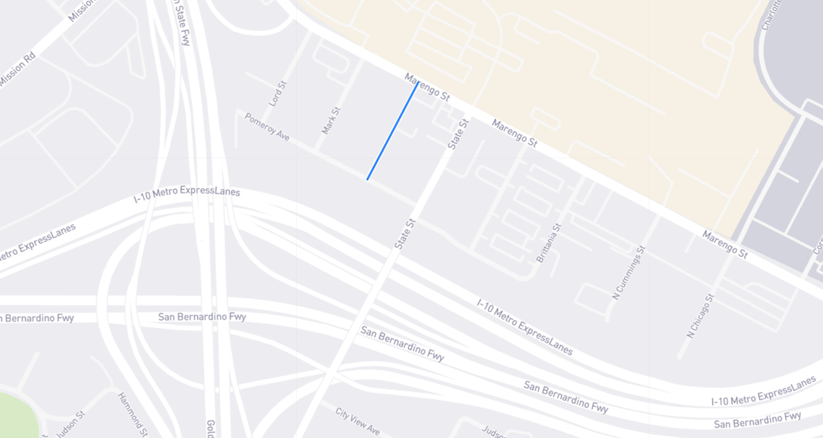 Map of Clement Street in Los Angeles County, California