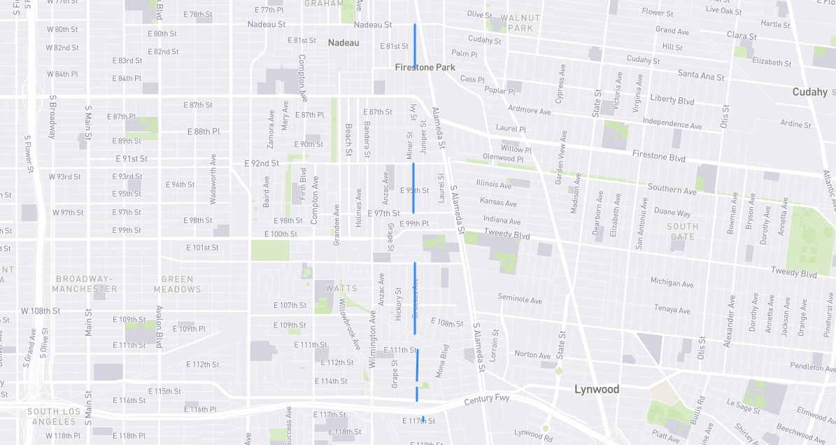 Map of Croesus Avenue in Los Angeles County, California