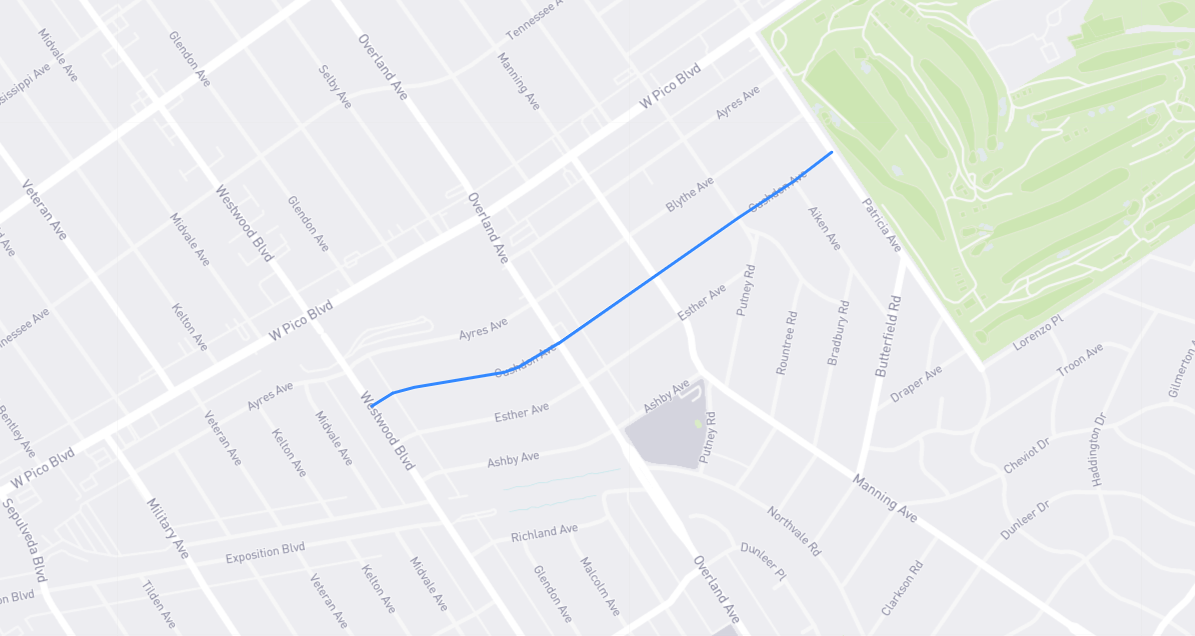 Map of Cushdon Avenue in Los Angeles County, California