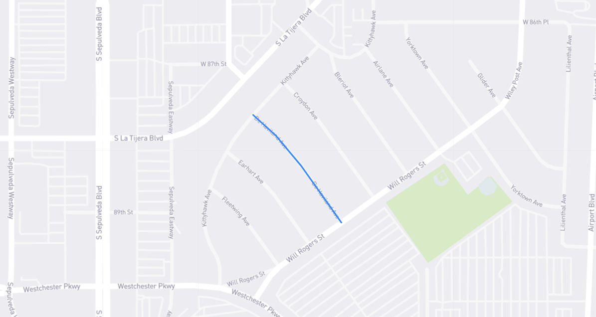 Map of De Haviland Avenue in Los Angeles County, California