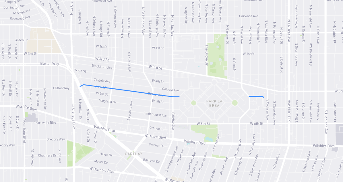 Map of Drexel Avenue in Los Angeles County, California