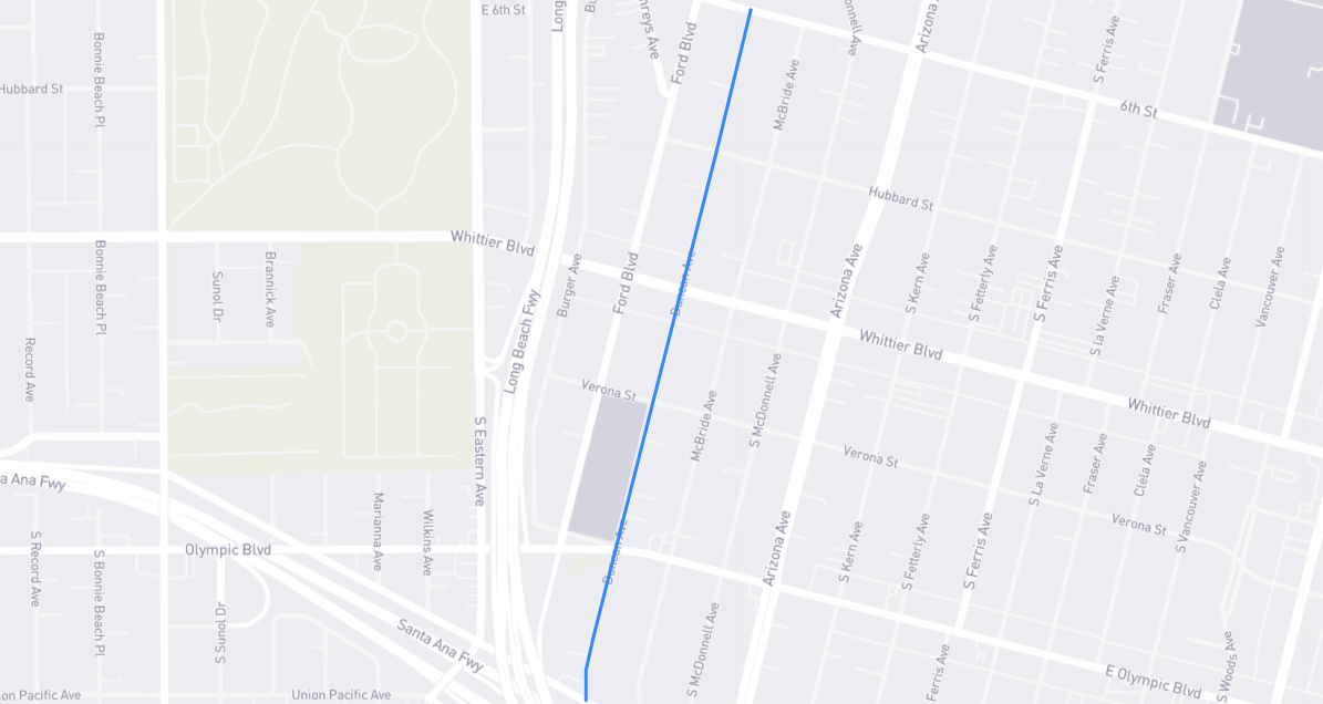 Map of Duncan Avenue in Los Angeles County, California