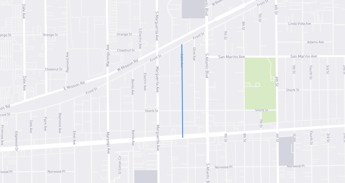 Map of Edith Avenue in Los Angeles County, California