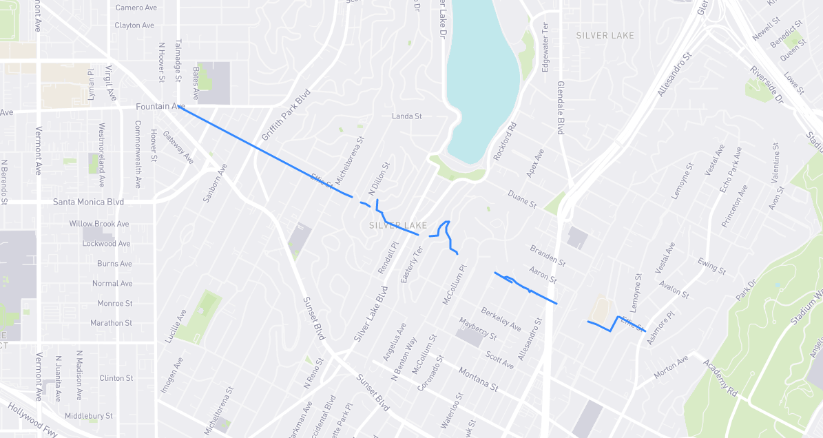 Map of Effie Street in Los Angeles County, California