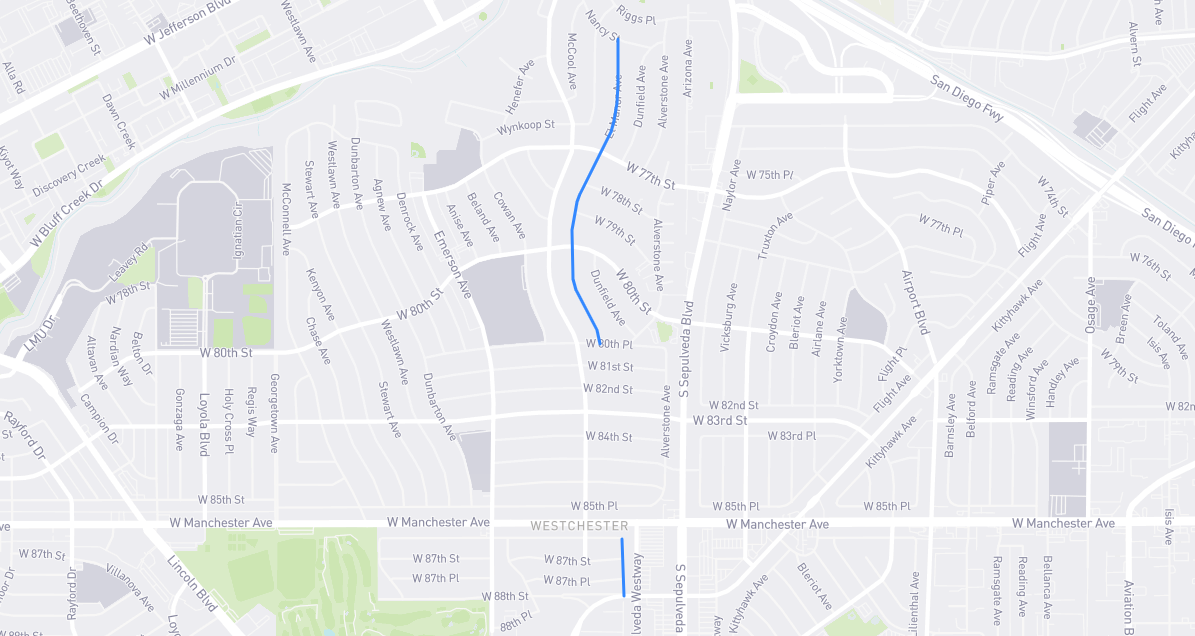 Map of El Manor Avenue in Los Angeles County, California