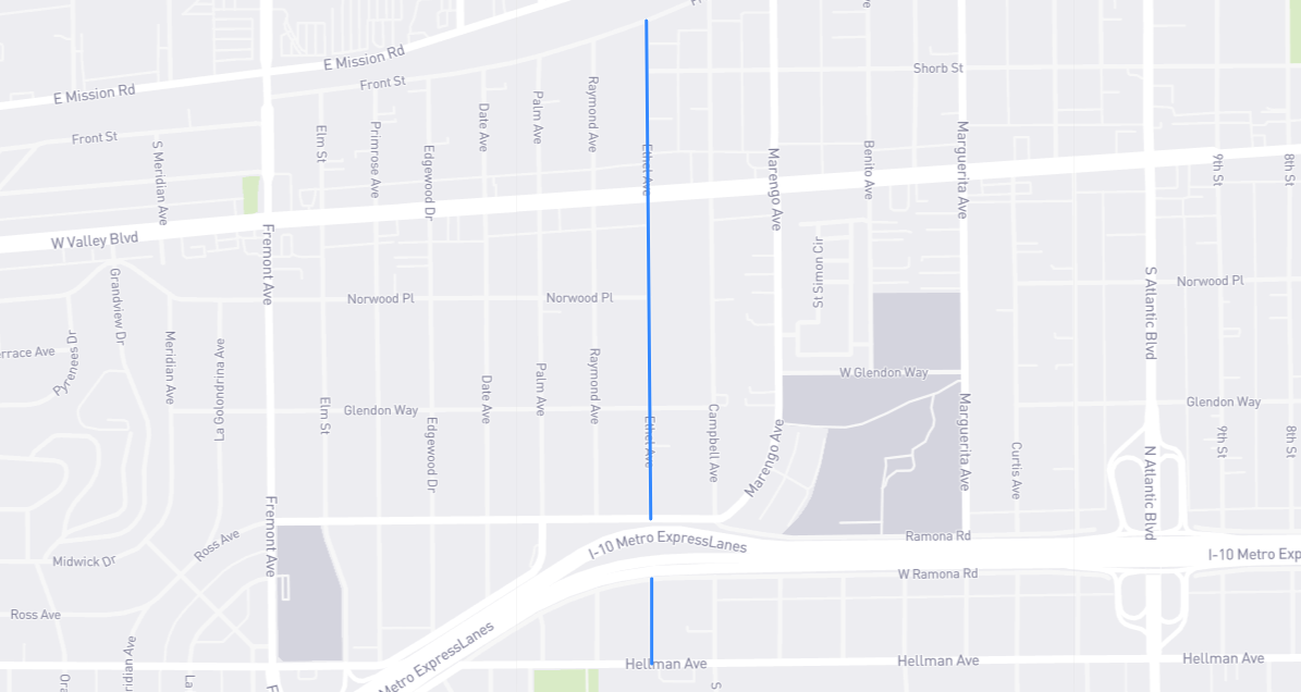 Map of Ethel Avenue in Los Angeles County, California
