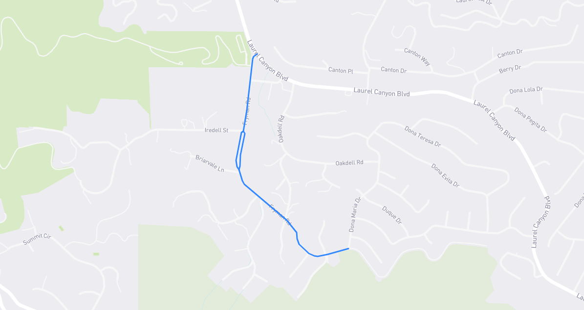 Map of Fryman Road in Los Angeles County, California