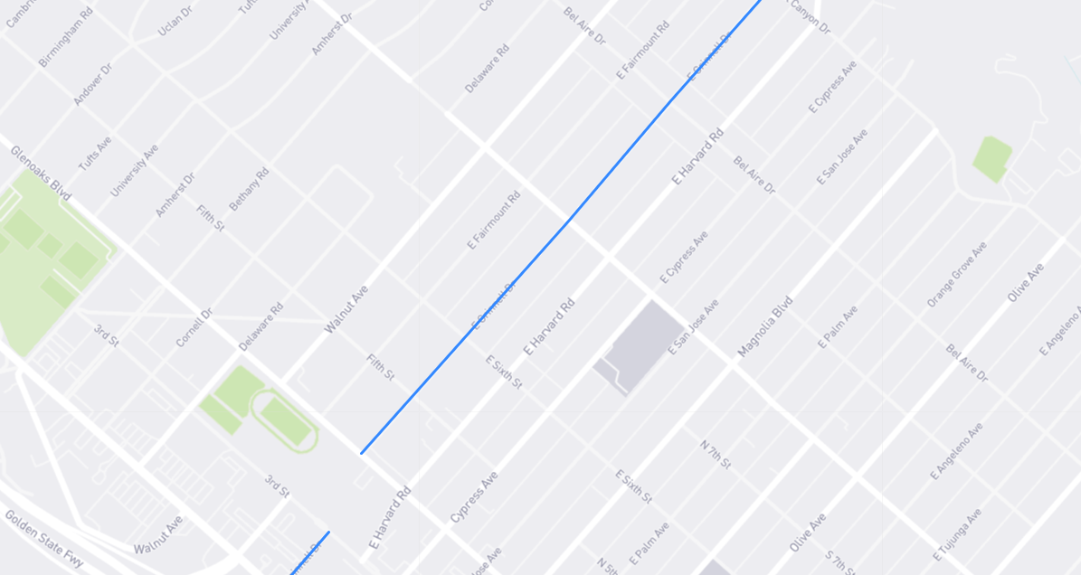 Map of Grinnell Drive in Los Angeles County, California