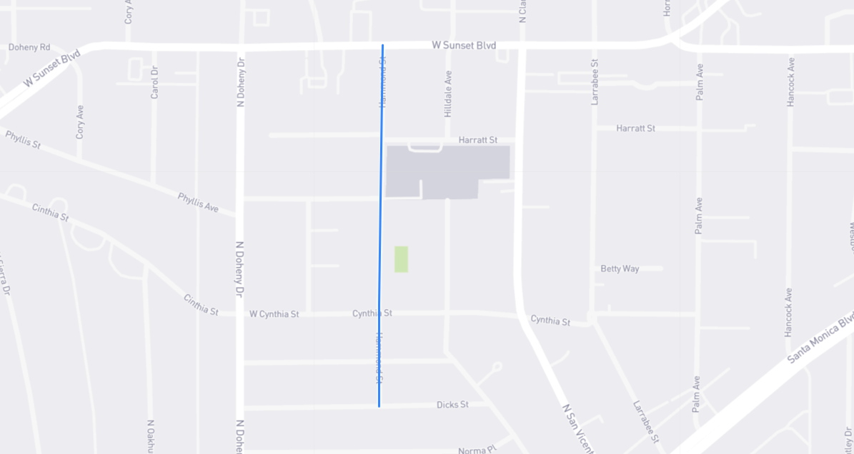 Map of Hammond Street in Los Angeles County, California
