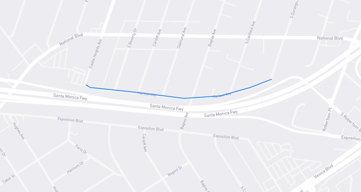 Map of Harlow Avenue in Los Angeles County, California