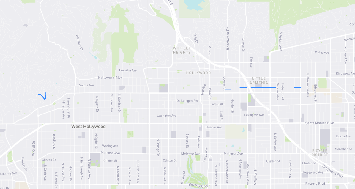 Map of Harold Way in Los Angeles County, California