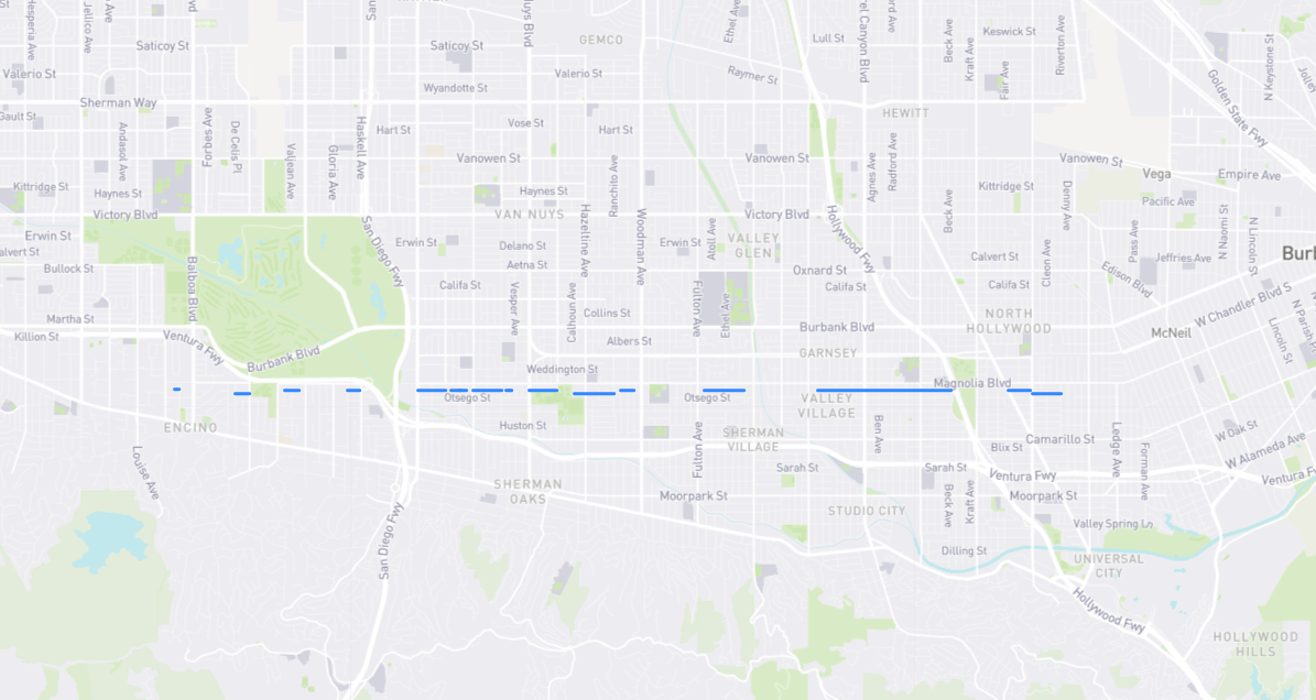 Map of Hartsook Street in Los Angeles County, California