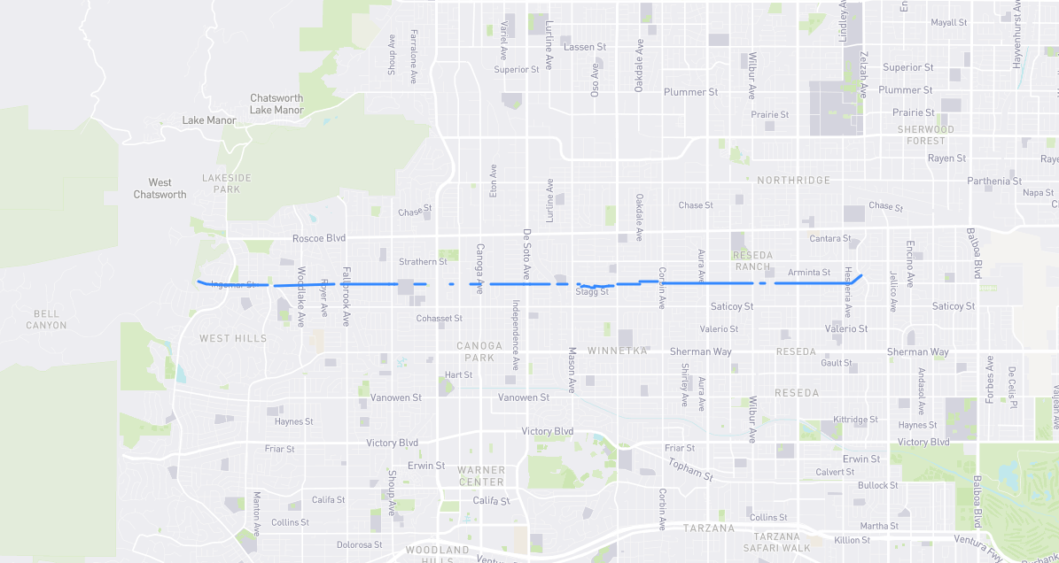Map of Ingomar Street in Los Angeles County, California