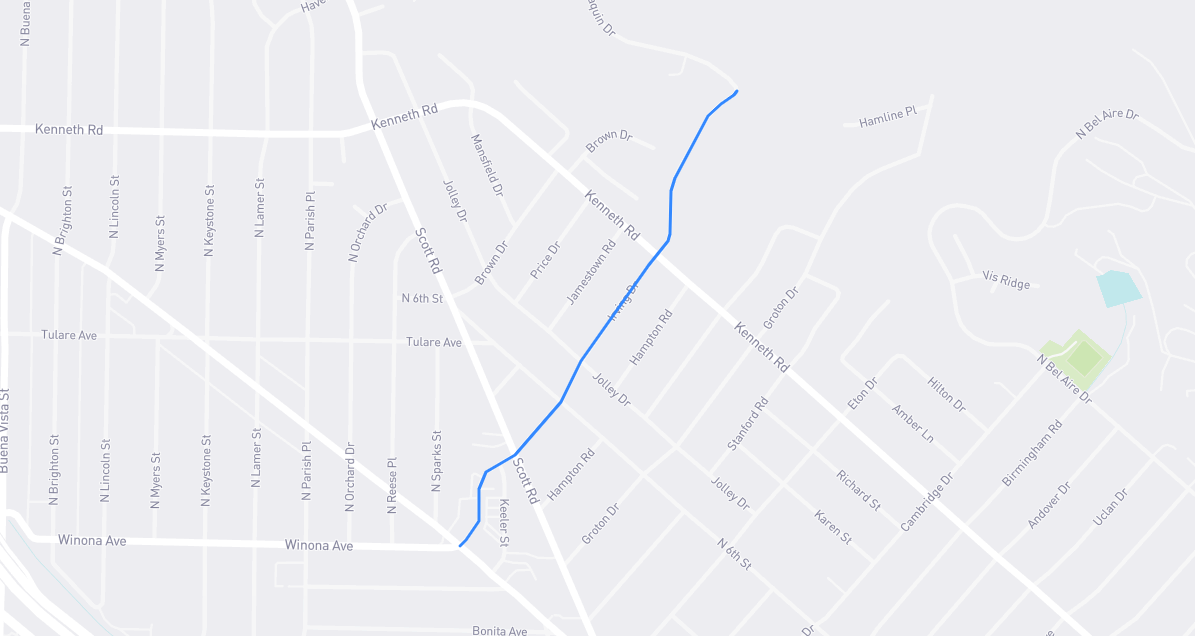 Map of Irving Drive in Los Angeles County, California