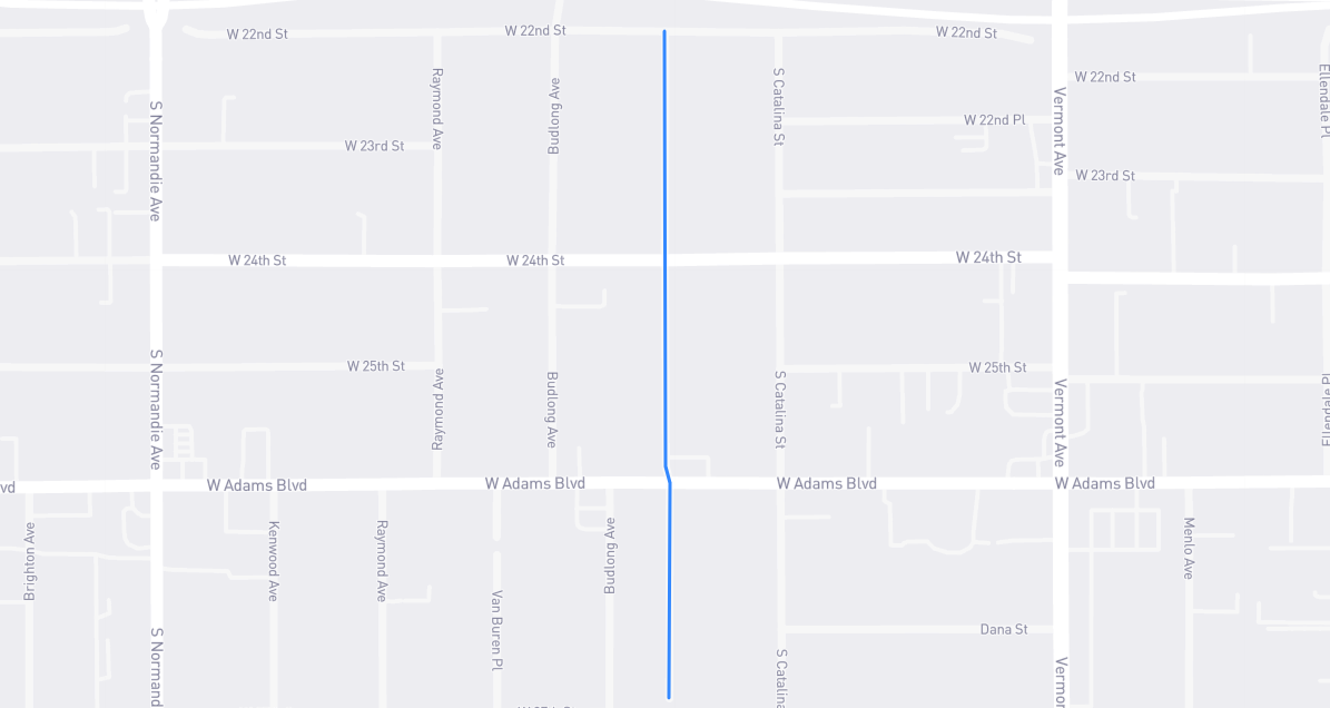 Map of Juliet Street in Los Angeles County, California