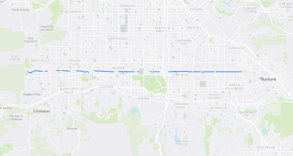 Map of Kittridge Street in Los Angeles County, California