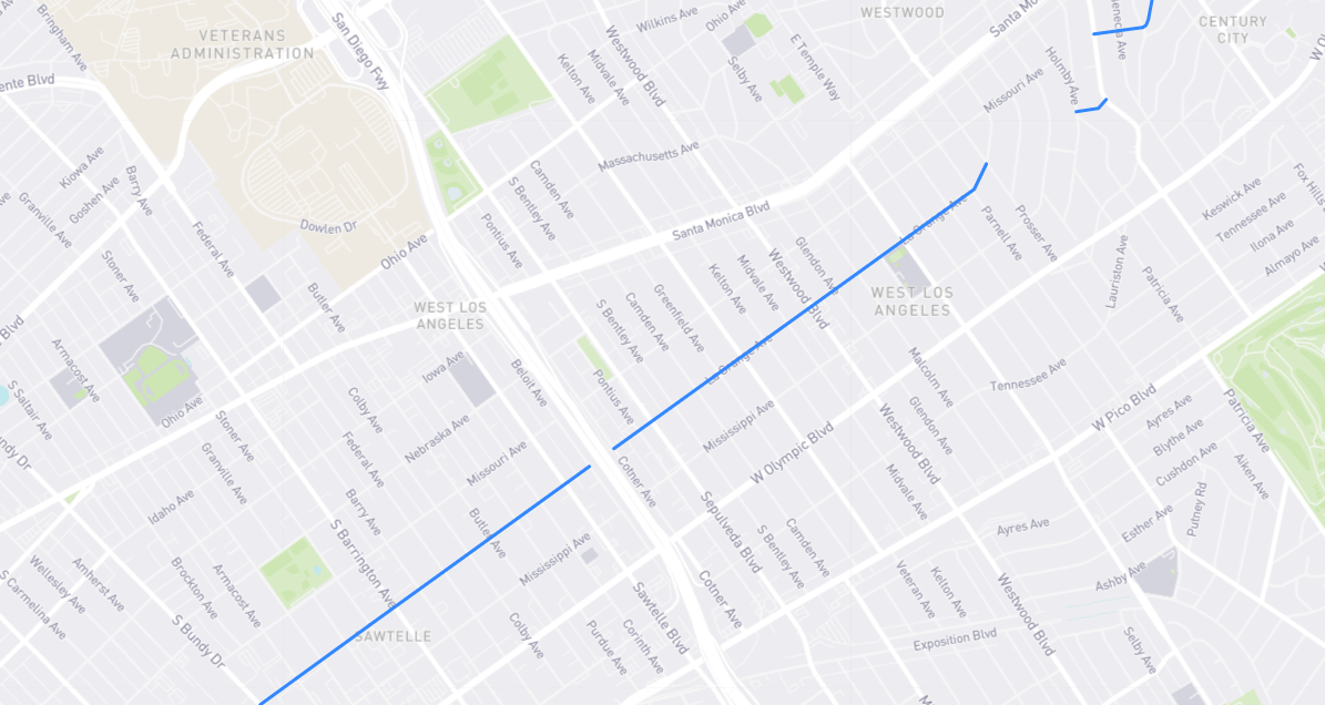 Map of La Grange Avenue in Los Angeles County, California