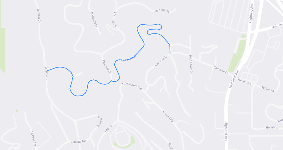 Map of La Presa Drive in Los Angeles County, California