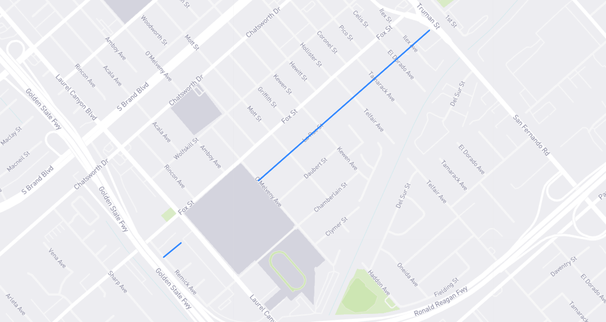 Map of La Rue Street in Los Angeles County, California