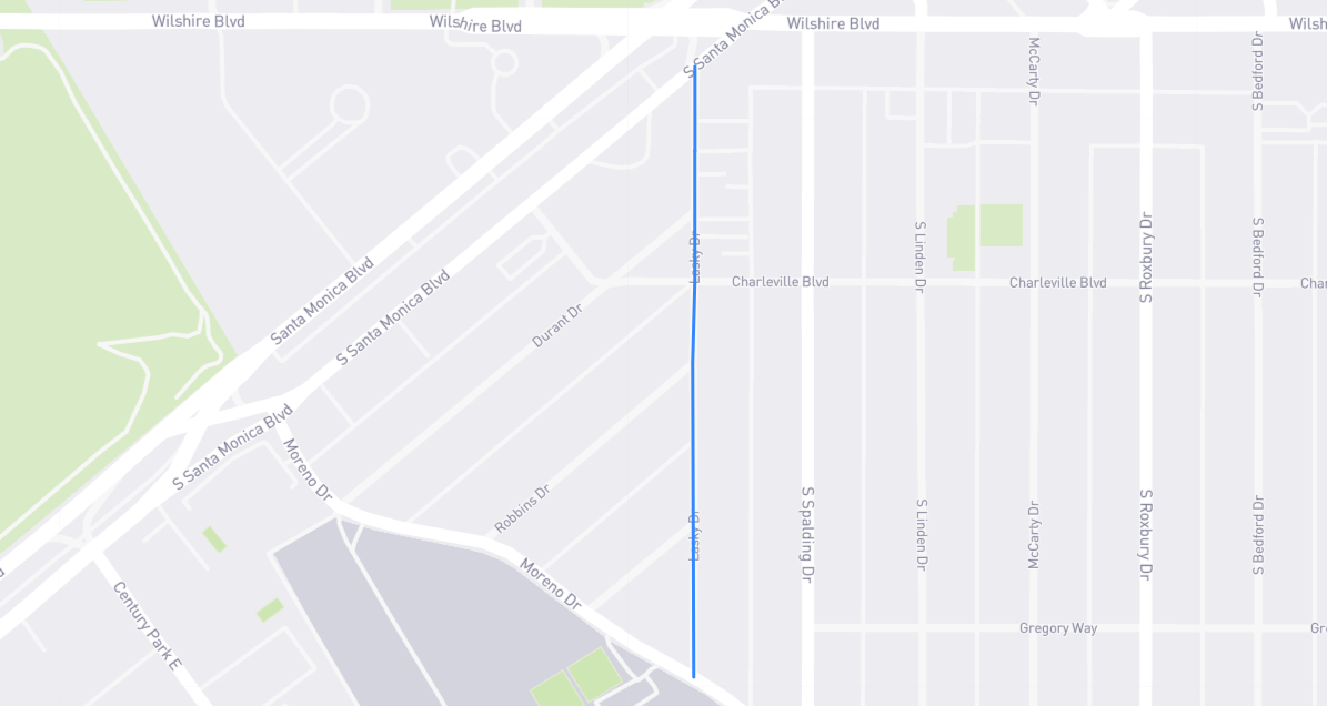 Map of Lasky Drive in Los Angeles County, California