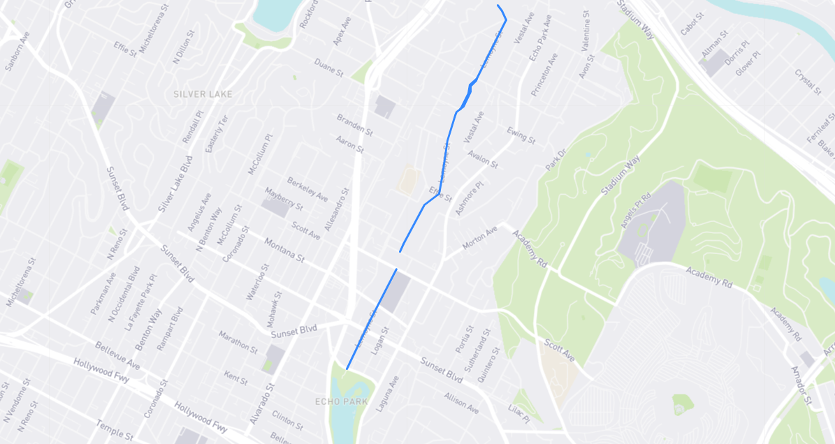 Map of Lemoyne Street in Los Angeles County, California