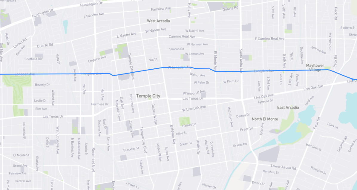 Map of Longden Avenue in Los Angeles County, California
