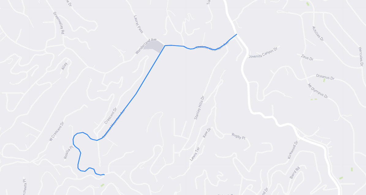 Map of Lookout Mountain Avenue in Los Angeles County, California
