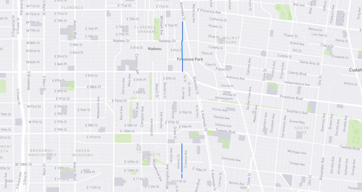 Map of Lou Dillon Avenue in Los Angeles County, California