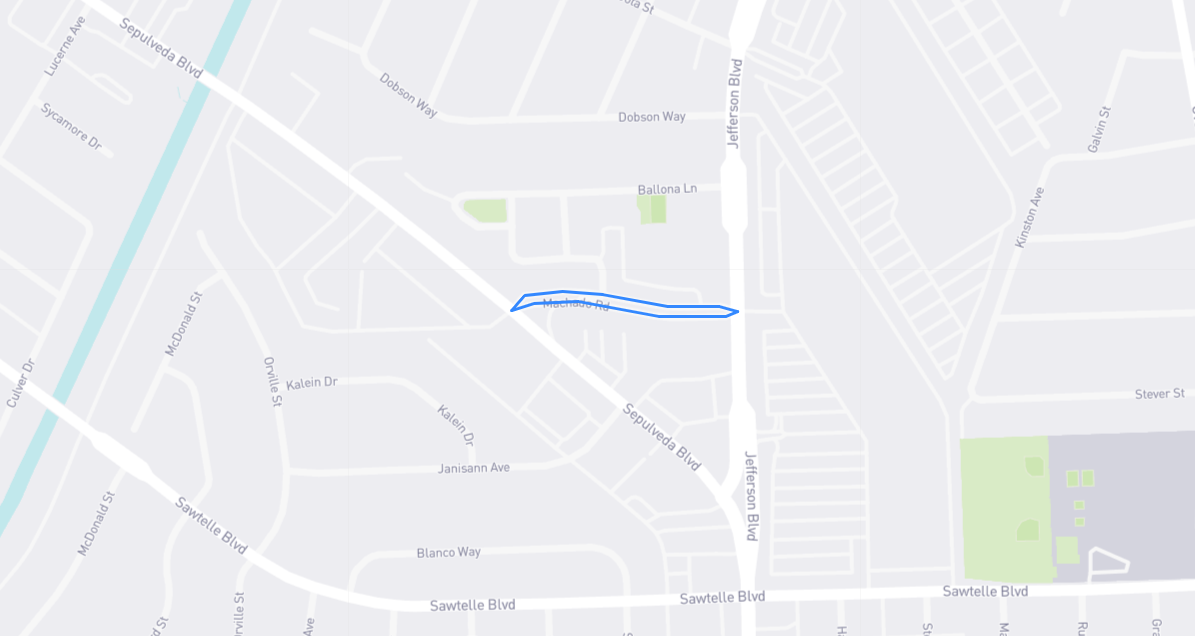Map of Machado Road in Los Angeles County, California