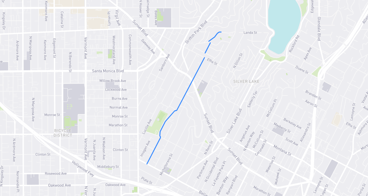 Map of Maltman Avenue in Los Angeles County, California
