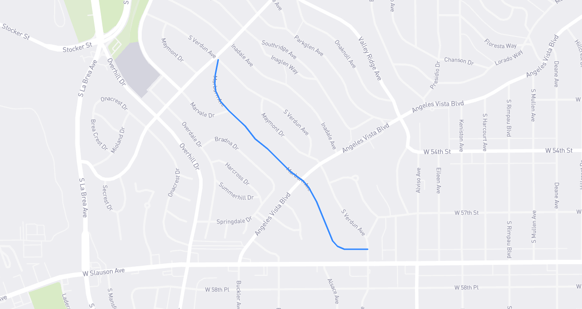 Map of Marburn Avenue in Los Angeles County, California