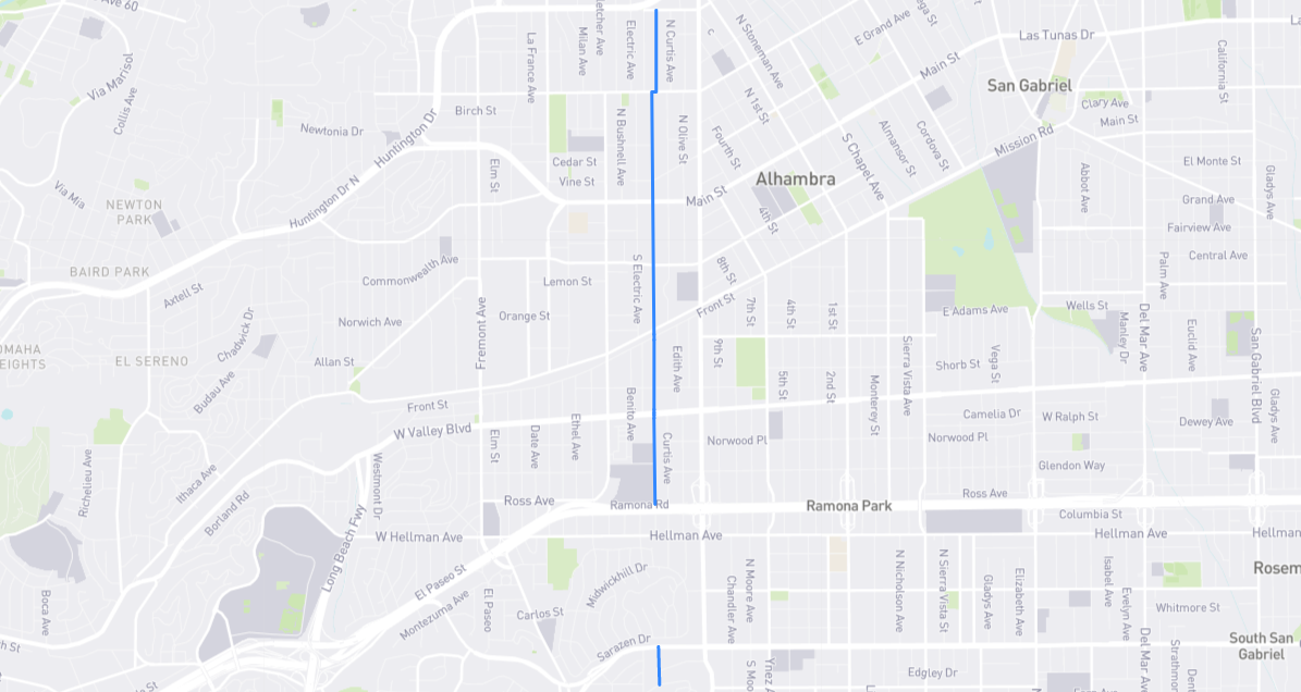 Map of Marguerita Avenue in Los Angeles County, California