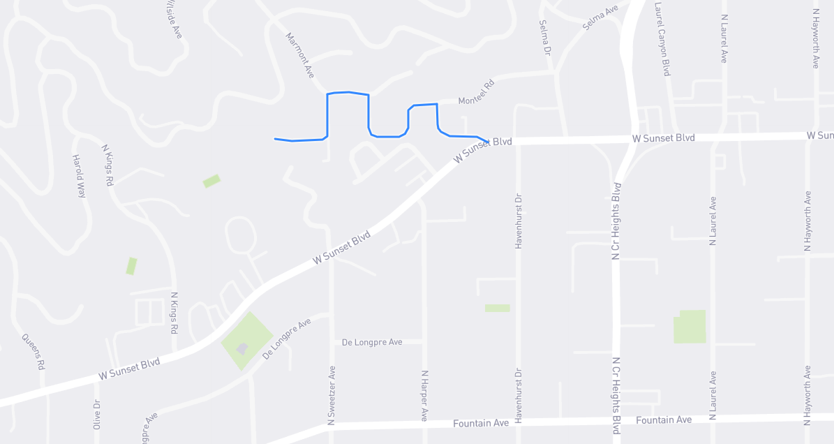 Map of Marmont Lane in Los Angeles County, California