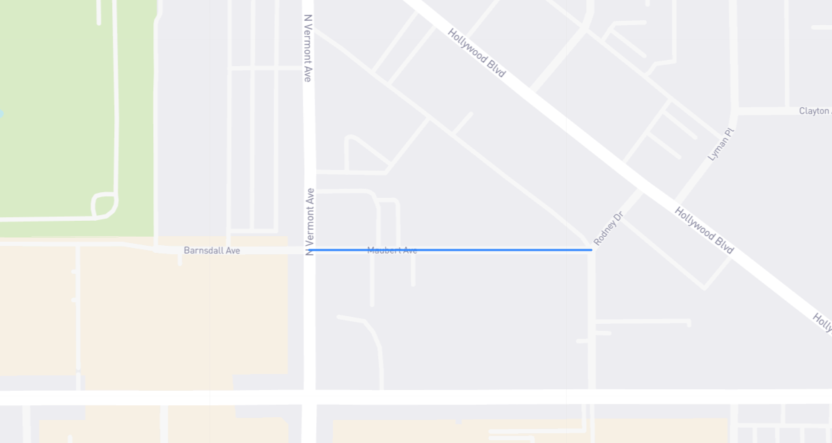 Map of Maubert Avenue in Los Angeles County, California