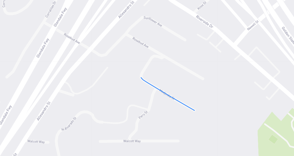 Map of Modjeska Street in Los Angeles County, California