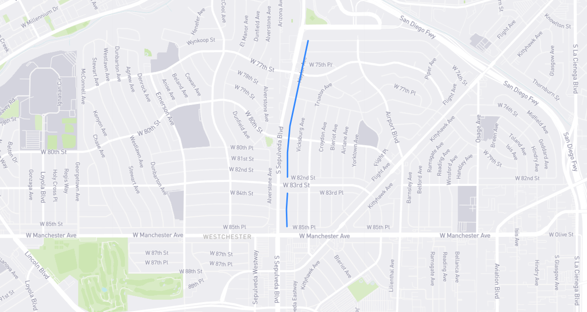 Map of Naylor Avenue in Los Angeles County, California