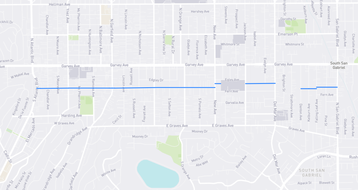 Map of Newmark Avenue in Los Angeles County, California
