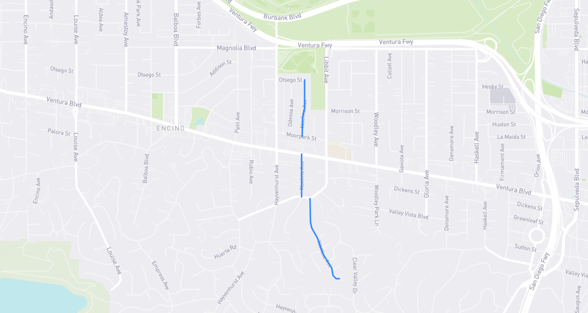 Map of Noeline Avenue in Los Angeles County, California
