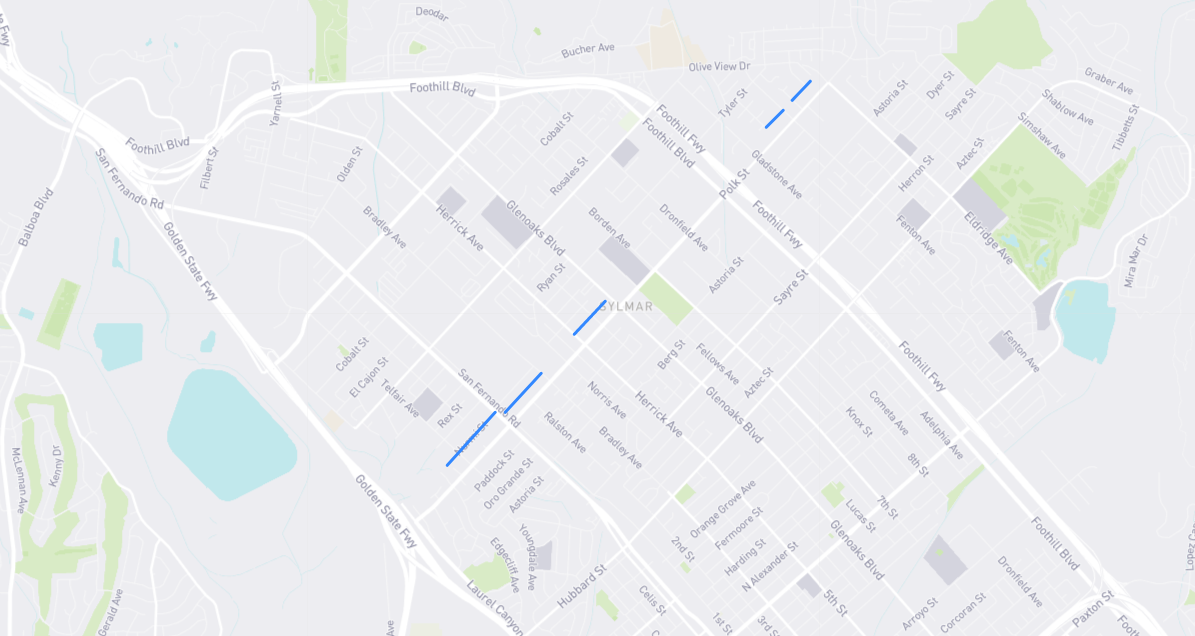Map of Nurmi Street in Los Angeles County, California