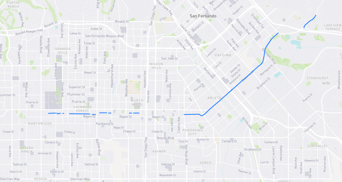 Map of Osborne Street in Los Angeles County, California