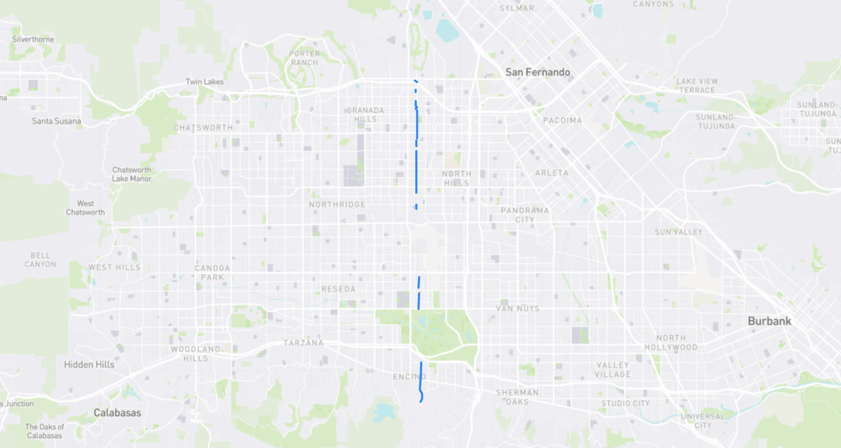 Map of Petit Avenue in Los Angeles County, California