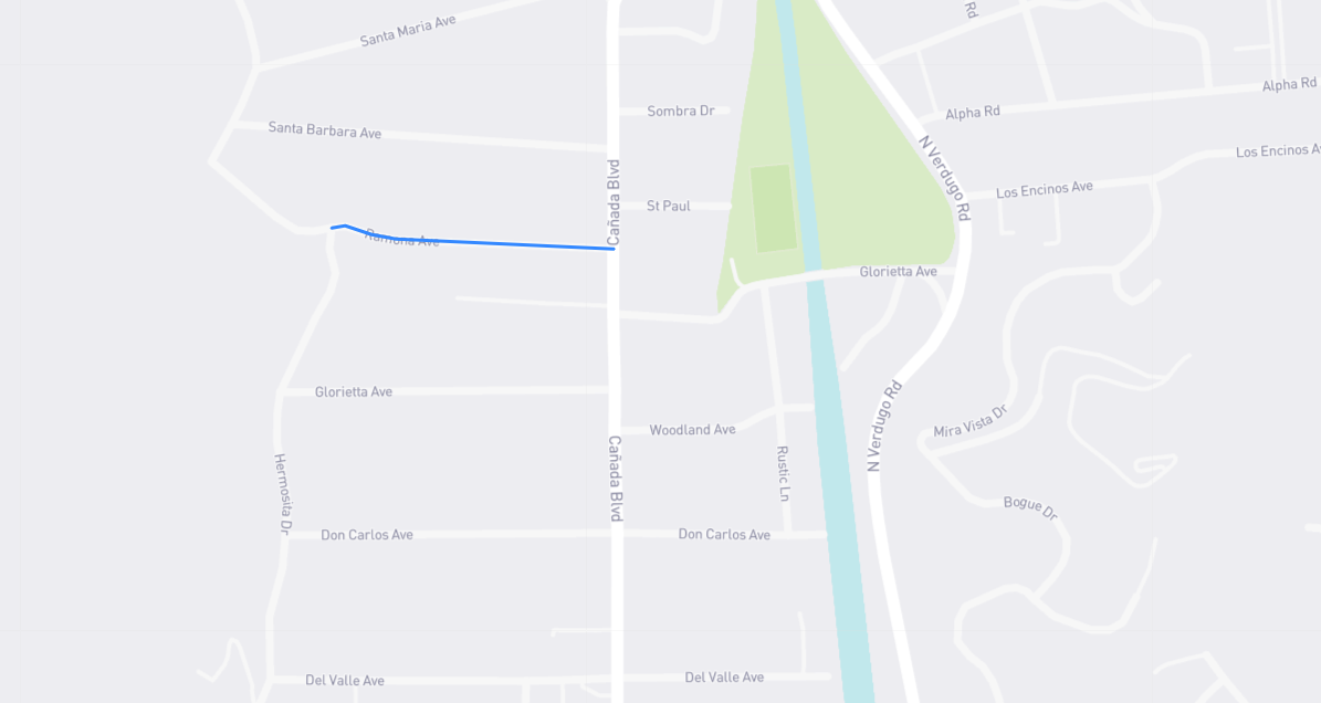 Map of Ramona Avenue in Los Angeles County, California
