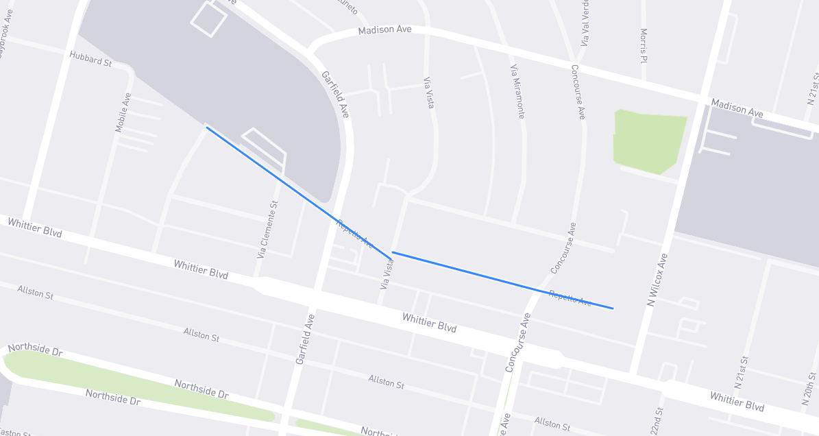 Map of Repetto Avenue in Los Angeles County, California