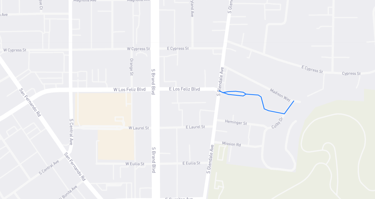 Map of Roads End Street in Los Angeles County, California