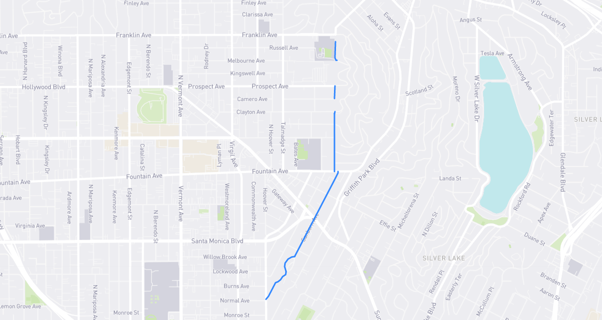 Map of Sanborn Avenue in Los Angeles County, California